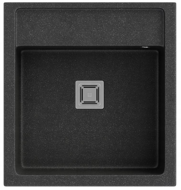 Graniteland Arno Granitové Arduin tvrdokameň vzhľad Umývadlo medziskladby 582x620mm s RVS štvorcovou zástrčkou 1208970600