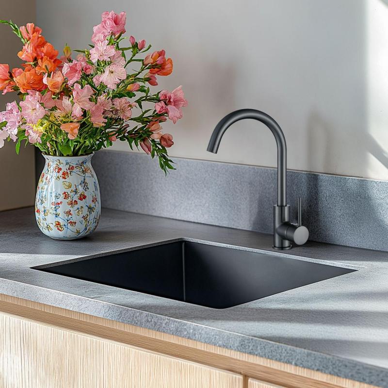 Ausmann Arvia Gun metal PVD kuchynská batéria s otočným výtokom 1208970641