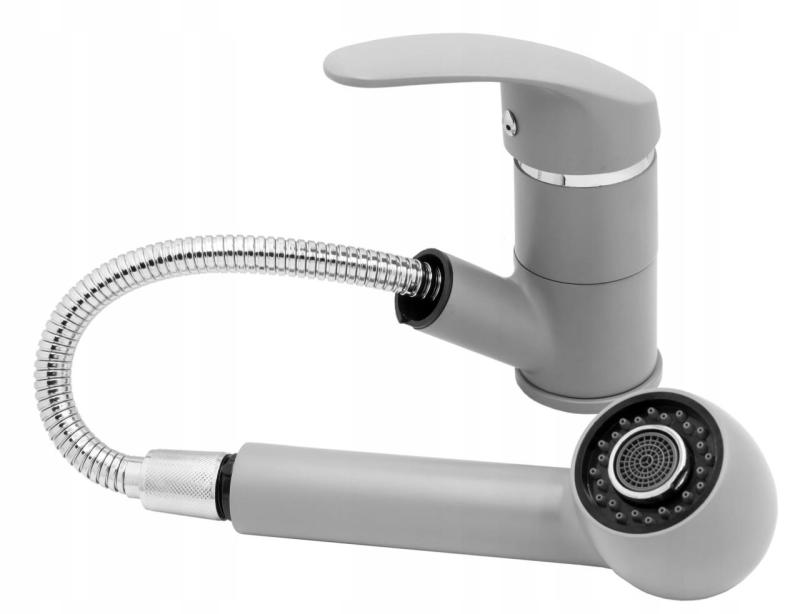 Graniteland Rhea Kuchynská batéria Sivá s Vyťahovacou Výpusťou a Dvojfunkčnou Ručnou Sprchou 1208970656