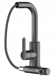 Graniteland Celeste Kuchynská batéria Gun metal s výsuvnou výpusťou a dvojfunkčnou ručnou sprchou 1208970666.