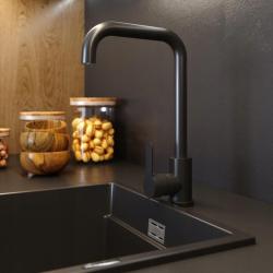 Graniteland Stellar Kuchynská batéria Čierna s otočným výtokom 1208970671