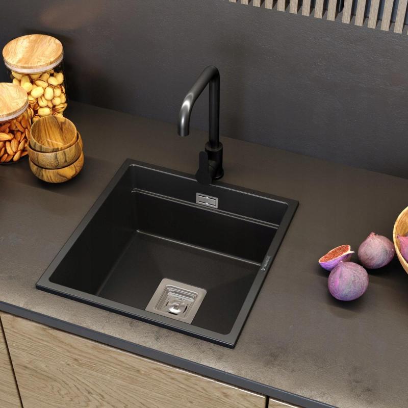 Graniteland Stellar Kuchynská batéria Čierna s otočným výtokom 1208970671