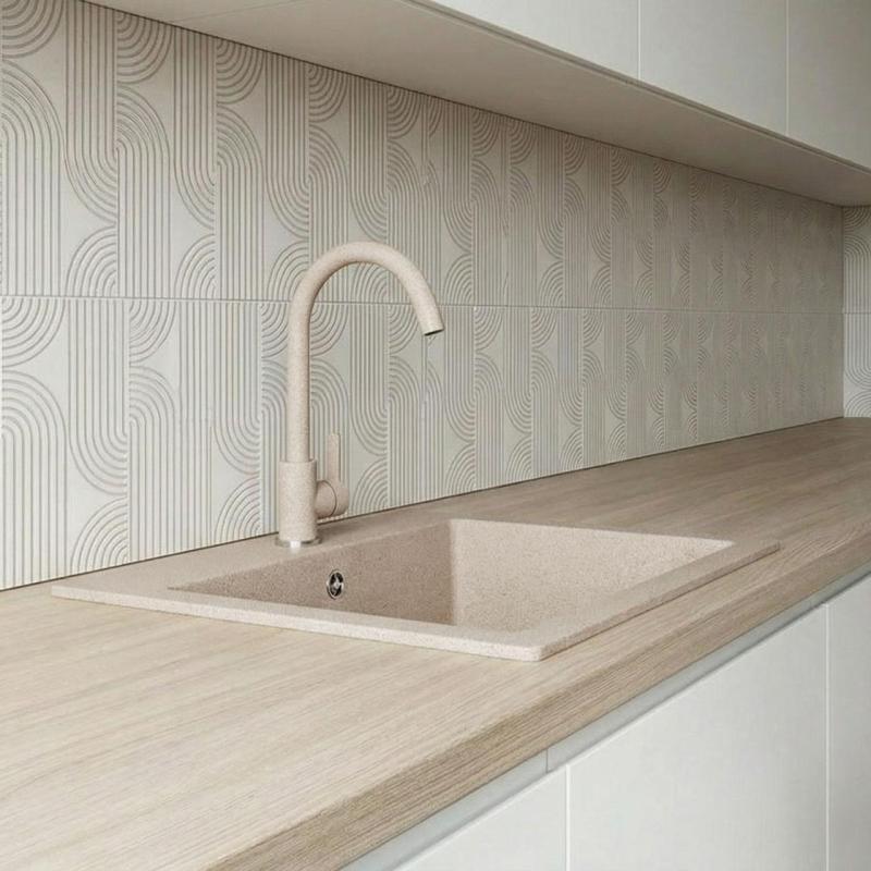 Graniteland Veritas Kuchynská batéria Béžový piesok s otočným výtokom 1208970679