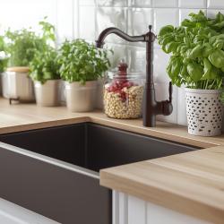 Graniteland Verve Kuchynská batéria Čierna s otočným výtokom 1208970702