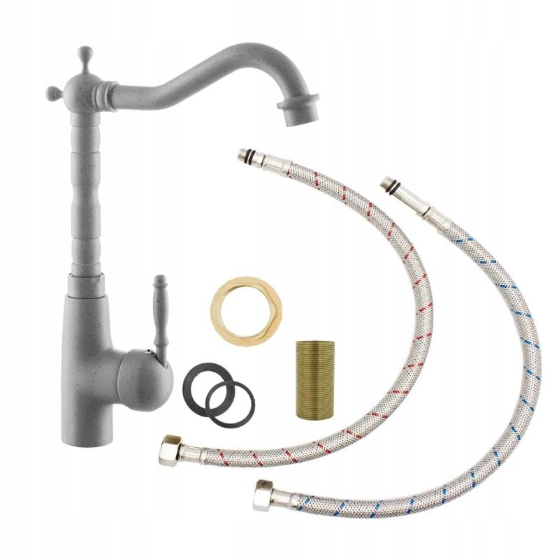 Graniteland Verve Kuchynská batéria Sivá s otočným výtokom 1208970703