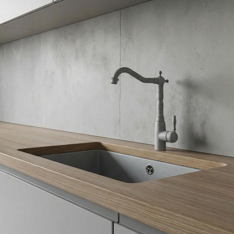 Graniteland Verve Kuchynská batéria Sivá s otočným výtokom 1208970703