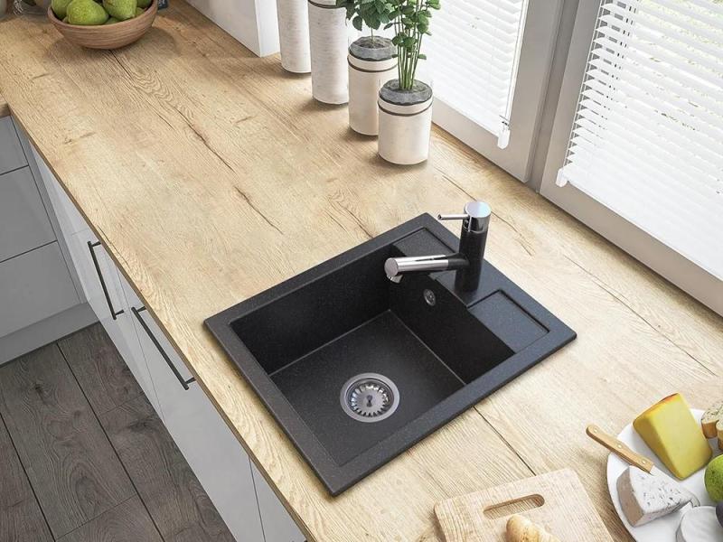 Granitová batéria Ceres s výsuvným výtokom a dvojfunkčnou ručnou sprchou, vzhľad tvrdého kameňa, 1208970706