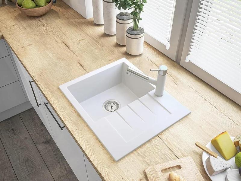 Graniteland Ceres Kuchynská batéria Biela s Vytiahnuteľným Výtokom a Dvojfunkčnou Ručnou Sprchou 1208970709