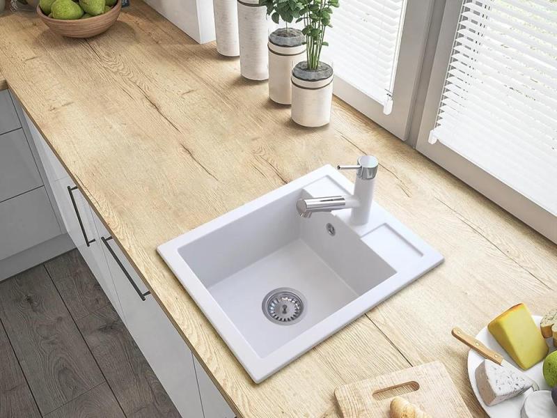 Graniteland Ceres Kuchynská batéria Biela s Vytiahnuteľným Výtokom a Dvojfunkčnou Ručnou Sprchou 1208970709