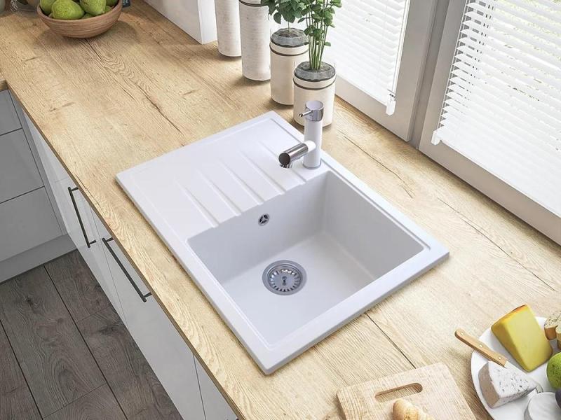 Graniteland Ceres Kuchynská batéria Biela s Vytiahnuteľným Výtokom a Dvojfunkčnou Ručnou Sprchou 1208970709