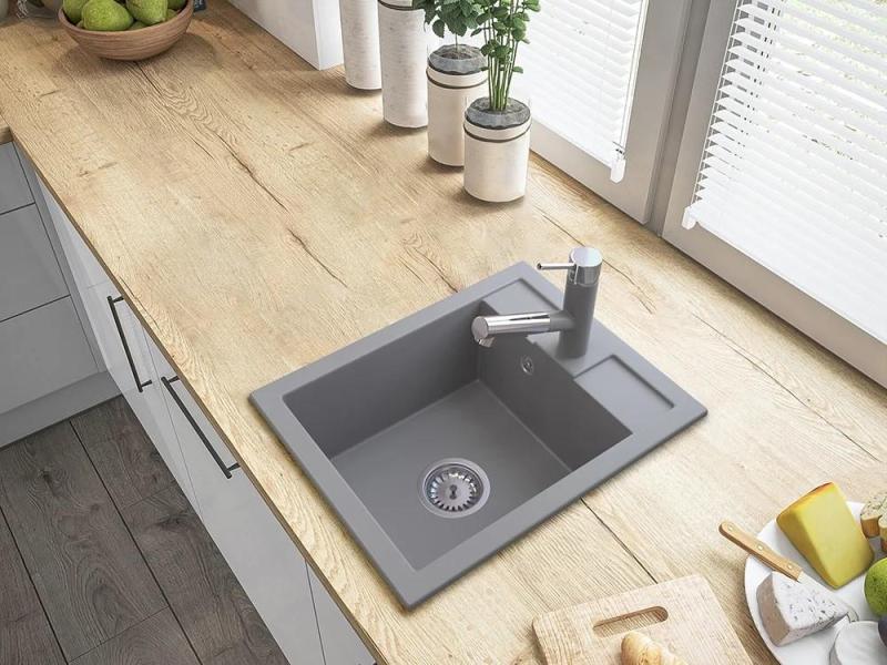 Graniteland Ceres Kuchynská Batéria Sivá s Vytiahnuteľným Výtokom a Dvojfunkčnou Ručnou Sprchou 1208970710