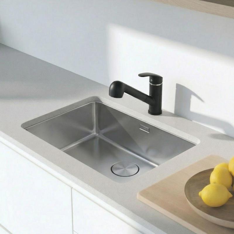 Graniteland Rhea Kuchynská Batéria Čierna s Vytiahnuteľným Výtokom a Dvojfunkčnou Ručnou Sprchou 1208970711