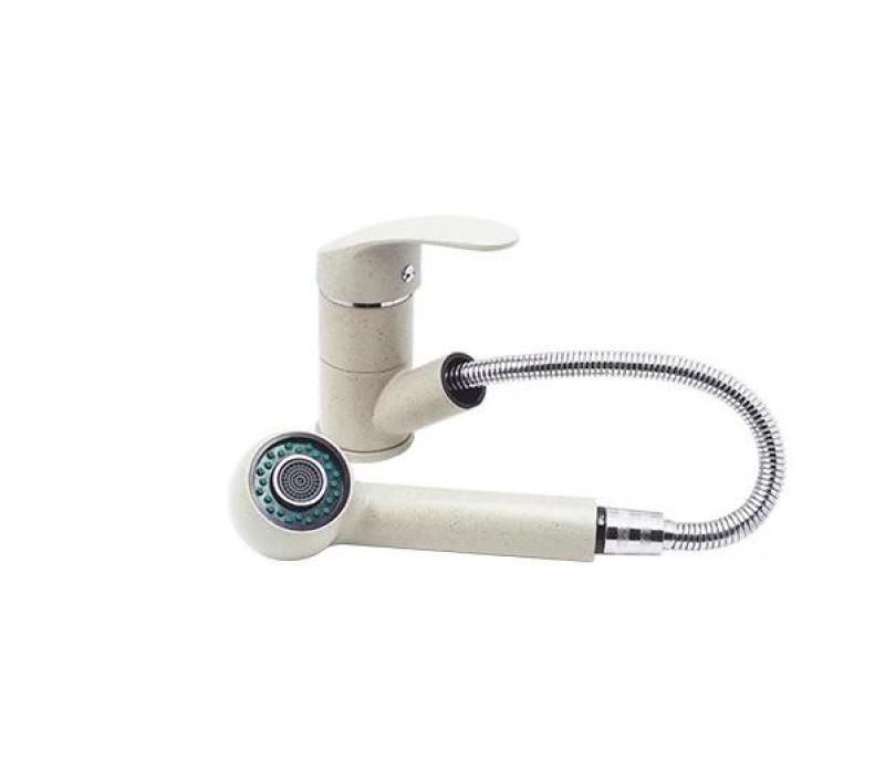 Graniteland Rhea Kuchynská zmiešavacia batéria  Beige piesok s Výsuvným Výlevom a Dvojfunkčnou Ručnou Sprchou 1208970713