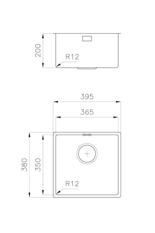 Foster L35 Špeciálny 35cm dlhý Nerezový Drez 365 x 350 mm Spodná montáž 1208970722