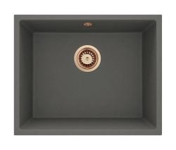 GraniteMy Univerzálny Granitový Sivý, tmavý Umyvadlo 50x40 cm Nadstavba, Podstavba a Plochá inštalácia s Medenou Zátkou 1208970757