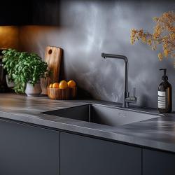 Pure.Sink Prestige Kombinovaná sada Gun metal drez 50x40 cm s Gun metal kuchynskou batériou 1208970763