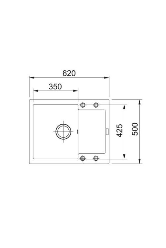 Franke Maris MRG 611-62 Fragranite Mat Čierny Drez 62 x 50 cm Nadstavba s Odkvapkávaním 114.0628.964