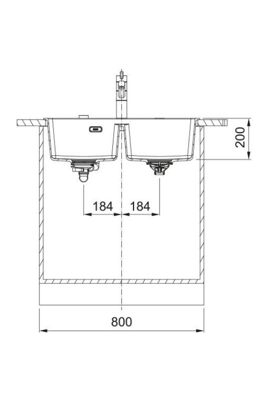 Franke Maris MRG 620 TL Fragranite Mat Čierna Dvojitá Umývadlo 76 x 50 cm Montáž s Dierou pre Kranček 114.0668.738
