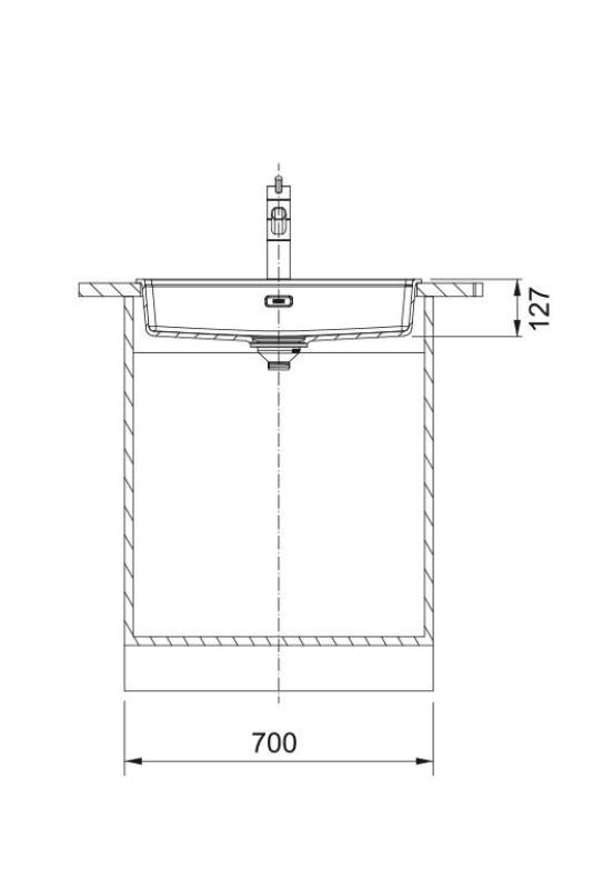 Franke Maris MRG 610-60 Care Fragranite Stone grey plytký invalidný drez 635 x 559 mm s montážou a otvorom pre kohútik 114.0729.486