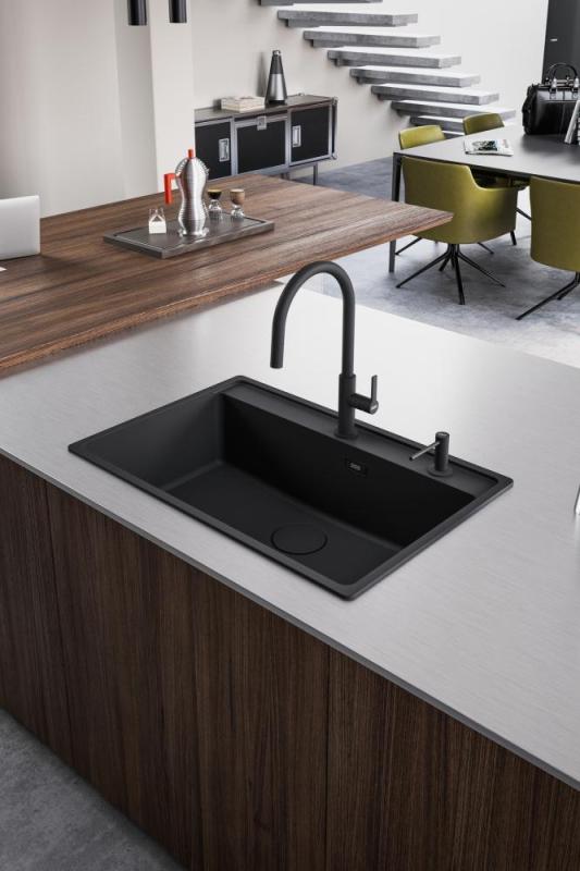 Franke Maris Slim J Kuchynská batéria čierna s výsuvnou výpustou 115.0728.389