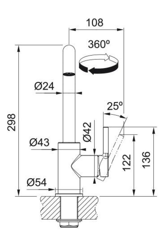 Franke Lina U Kuchynská batéria Otočný Výtok Chróm 115.0728.473