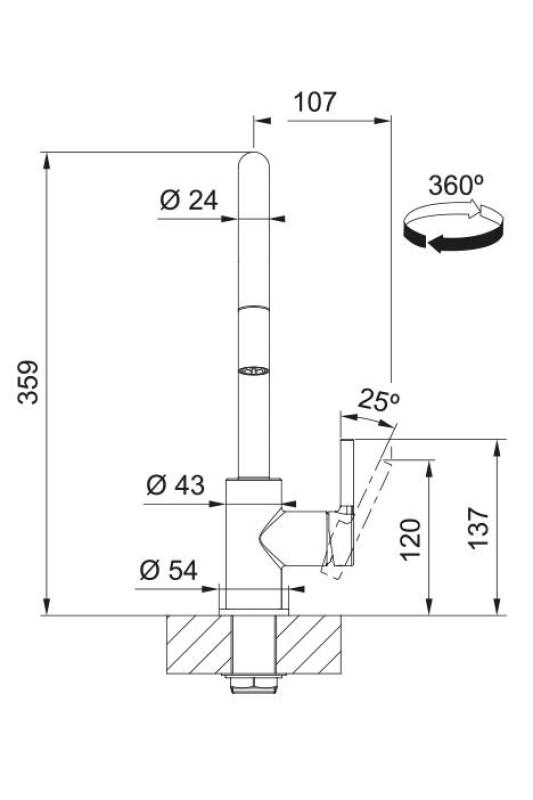 Franke Lina Kuchynská batéria Chrome s výsuvnou ručnou sprchou 115.0693.229