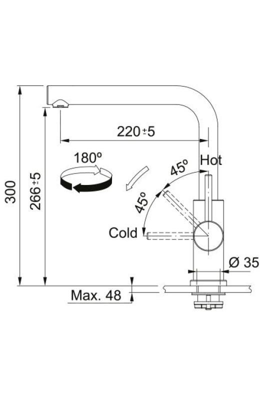 Franke Smart Glenda Kuchynská batéria Otočná výpust Nerez 115.0706.985
