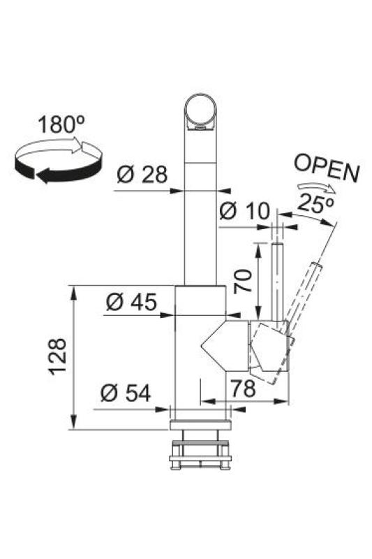 Franke Smart Glenda Kuchynská batéria Otočná výpust Nerez 115.0706.985