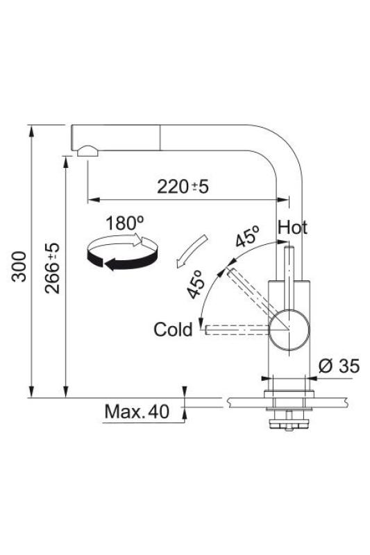Franke Smart Glenda Kuchynská batéria RVS Vysúvateľný výtok 115.0706.986