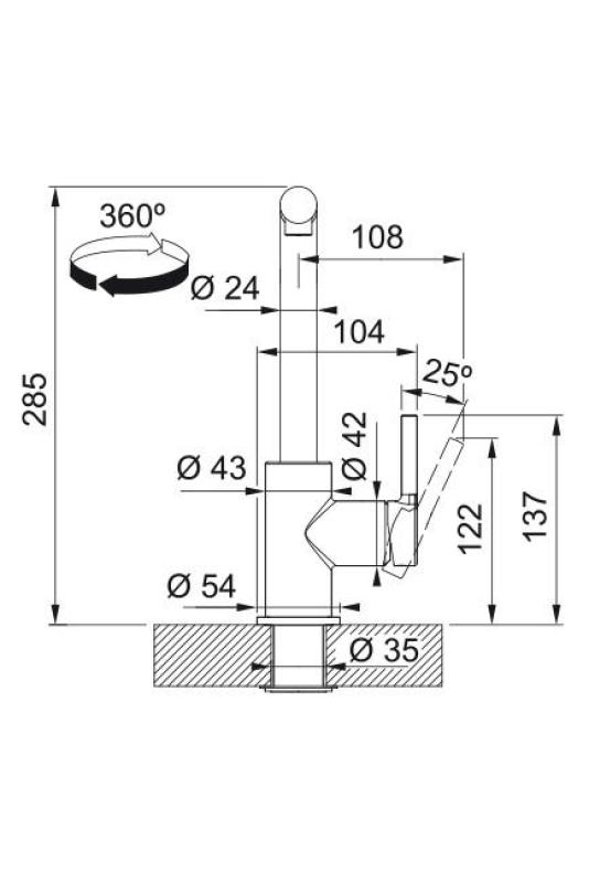 Franke Lina L Kuchynská batéria Polar white s výsuvným výlevkom 115.0728.485