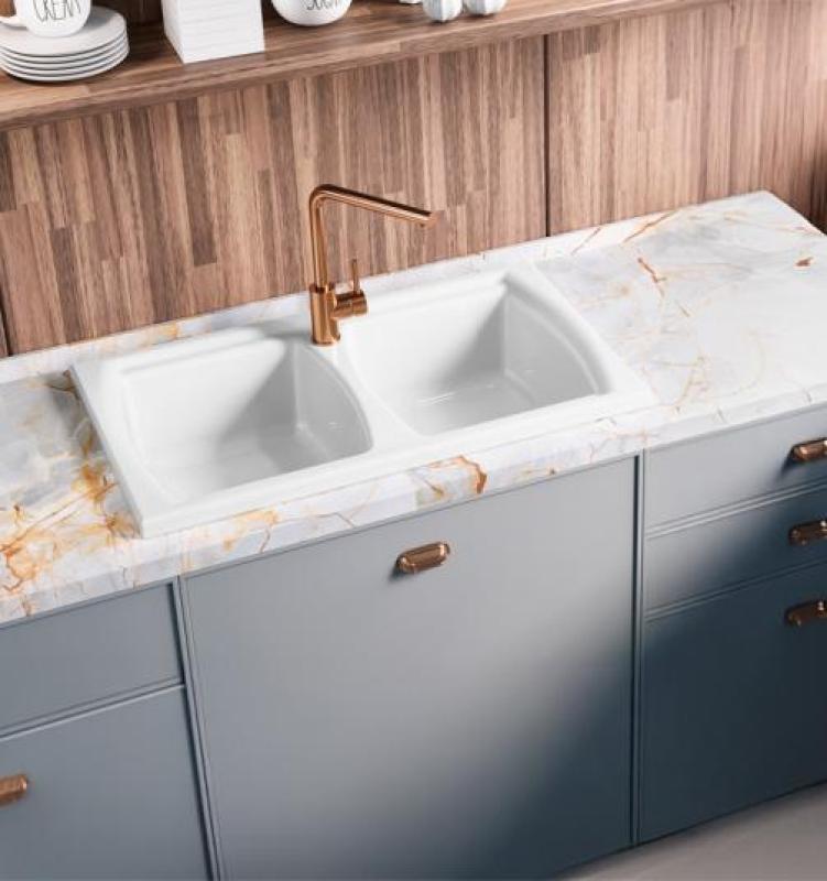 Ausmann Ceramic Crest Dvojitý keramický biely drez 860 x 500 mm 1208971133