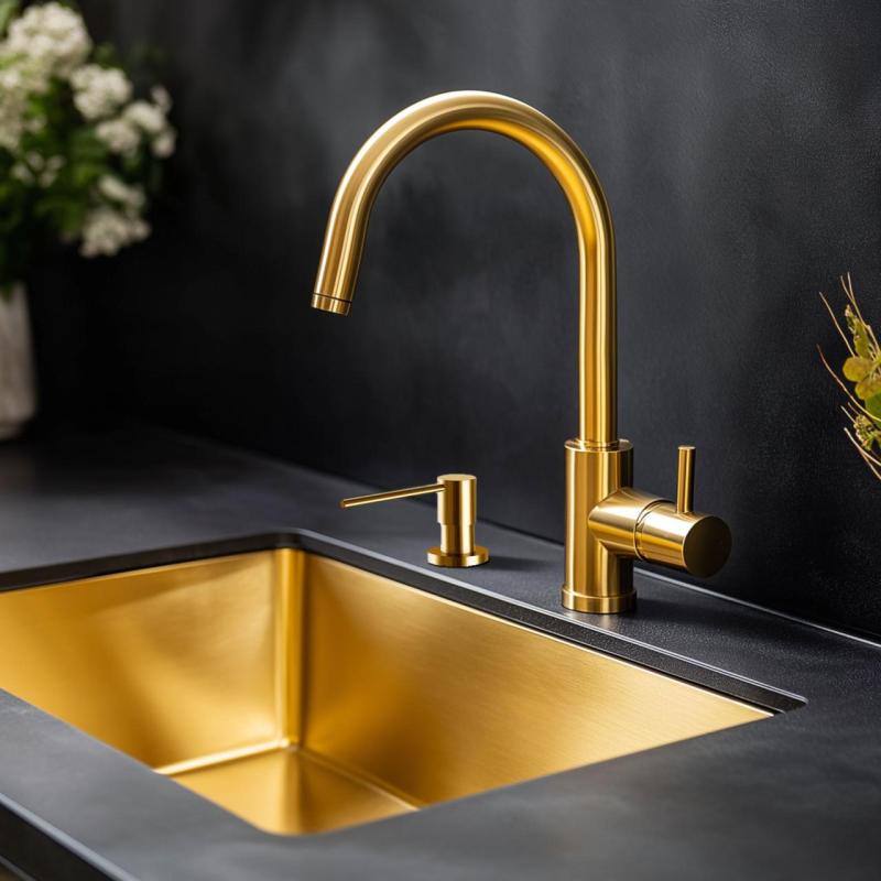 Ausmann Lirio Vstavaný Dispenzér na Mydlo Zlatý, dopĺňaný z vrchu 1208971199