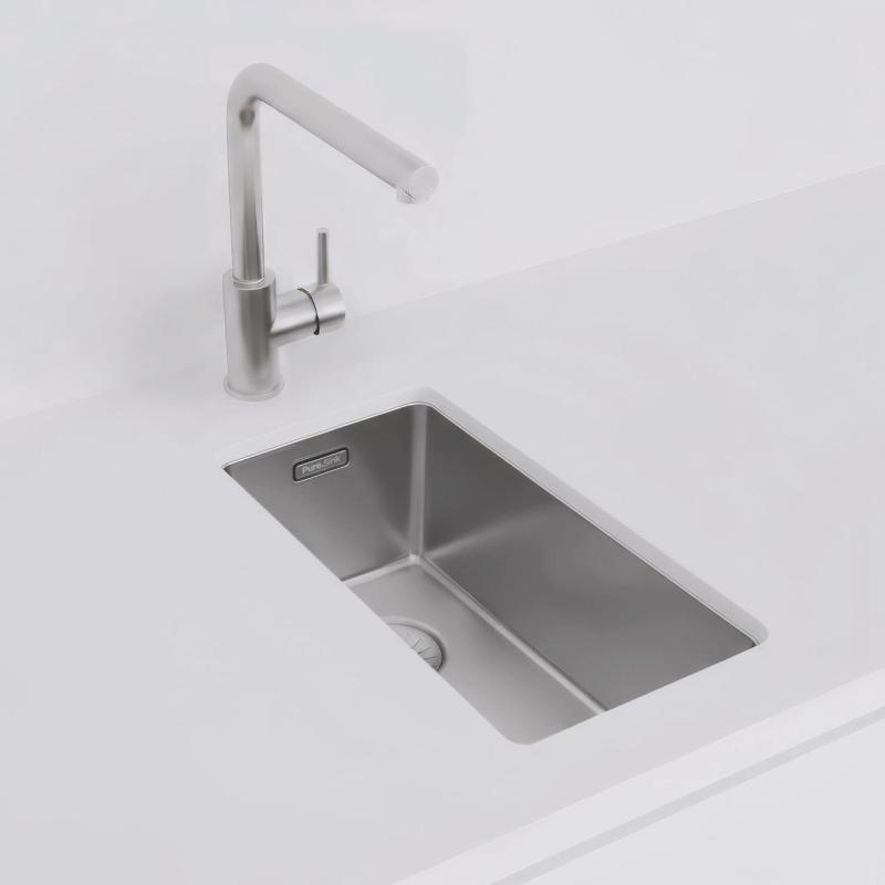 Pure.Sink Exclusivo malý nerezový drez 18x40 cm 10mm rádius podstavca, rovnomerné vloženie a nadstavba PEX1840-02