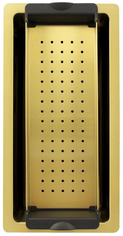 Pure.Sink Exclusivo malý zlatý drez 18x40 cm 10mm polomer podstavca, plochá výstavba a nadstavba PEX1840-60