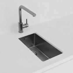 Pure.Sink Exclusivo Gun metal malý drez 18x40 cm 10mm rádius podstavba, rovná konštrukcia a nadstavba PEX1840-61