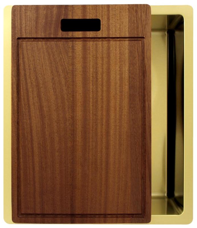 Pure.Sink Exclusivo Zlatý drez 34x40 cm s polomerom 10mm pre spodnú montáž, rovnú montáž a vrchnú montáž PEX3440-60