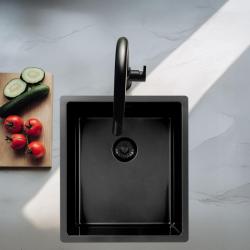 Pure.Sink Exclusivo Gun metal umývadlo 34x40 cm 10mm rádius podstavca, rovná konštrukcia a nadstavba PEX3440-61