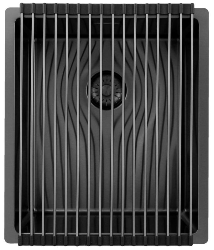 Pure.Sink Exclusivo Gun metal umývadlo 34x40 cm 10mm rádius podstavca, rovná konštrukcia a nadstavba PEX3440-61