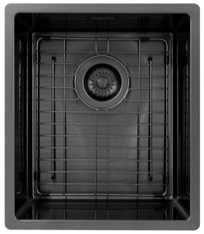 Pure.Sink Exclusivo Gun metal umývadlo 34x40 cm 10mm rádius podstavca, rovná konštrukcia a nadstavba PEX3440-61