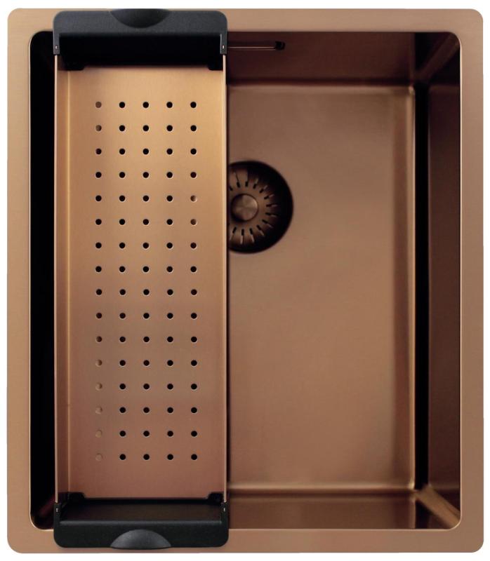 Pure.Sink Exclusivo Medený drez 34x40 cm 10mm rádius podstavcový, rovný a zosadený PEX3440-62