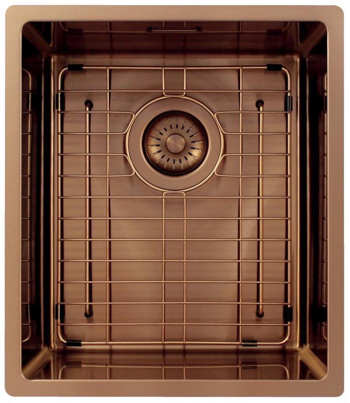 Pure.Sink Exclusivo Medený drez 34x40 cm 10mm rádius podstavcový, rovný a zosadený PEX3440-62