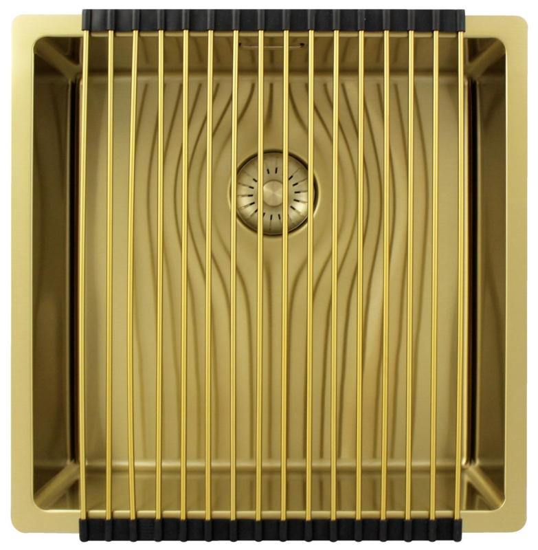 Pure.Sink Exclusivo Zlatý drez 40x40 cm 10mm rádius podstavce, ploché konštrukcie a nadstavby PEX4040-60