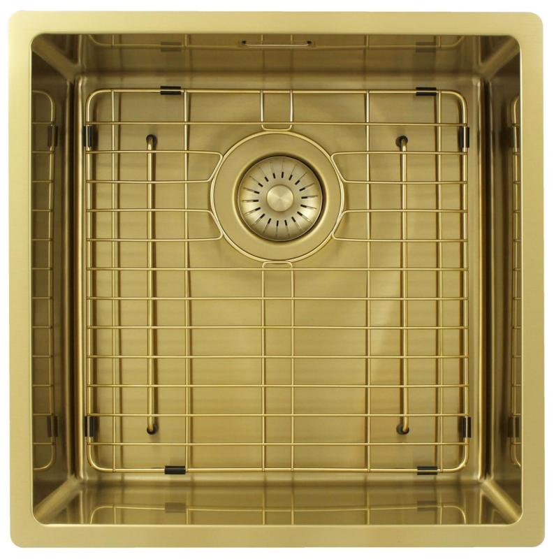 Pure.Sink Exclusivo Zlatý drez 40x40 cm 10mm rádius podstavce, ploché konštrukcie a nadstavby PEX4040-60