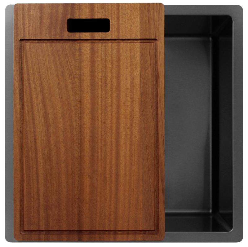 Pure.Sink Exclusivo Gun metal drez 40x40 cm 10mm rádius podstavcový, plochý a nadstavbový PEX4040-61