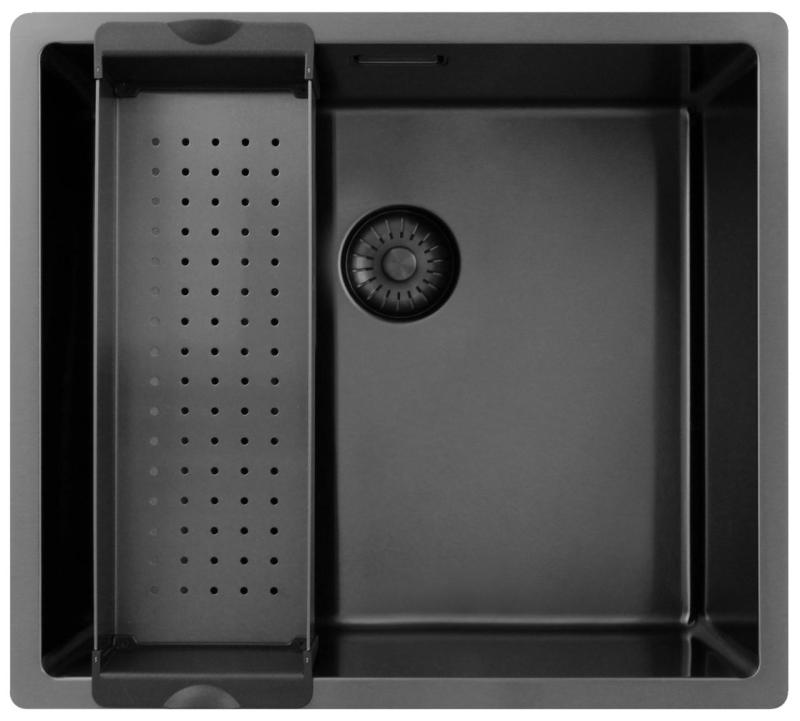 Pure.Sink Exclusivo Gun metal drez 45x40 cm 10mm rádius podstavca, rovného stavebného prvku a nadstavby PEX4540-61