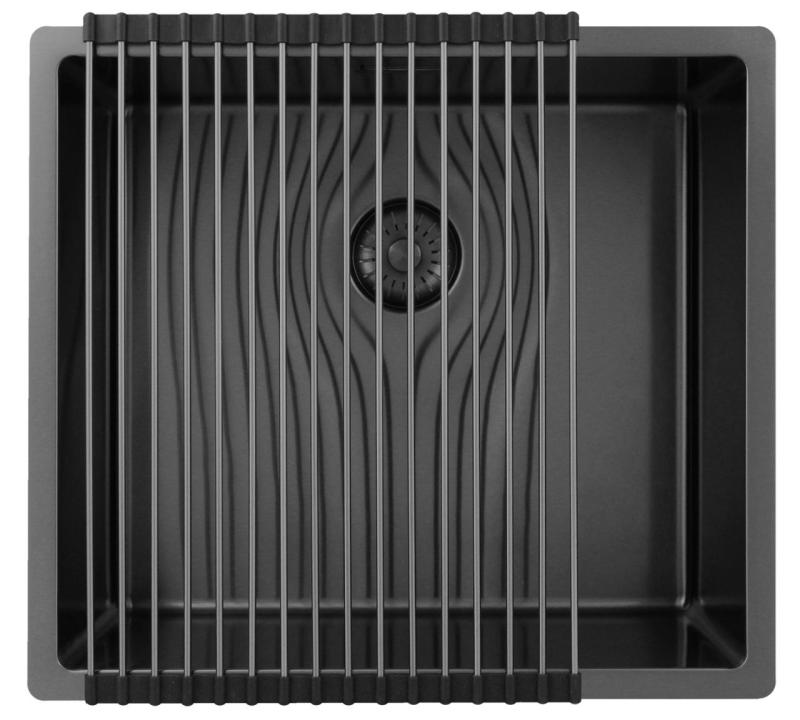 Pure.Sink Exclusivo Gun metal drez 45x40 cm 10mm rádius podstavca, rovného stavebného prvku a nadstavby PEX4540-61