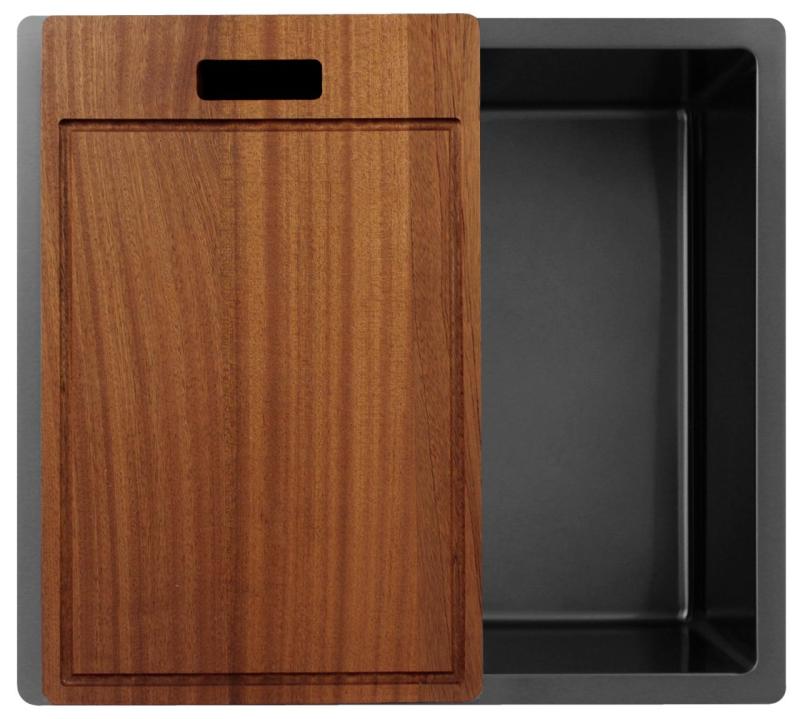 Pure.Sink Exclusivo Gun metal drez 45x40 cm 10mm rádius podstavca, rovného stavebného prvku a nadstavby PEX4540-61