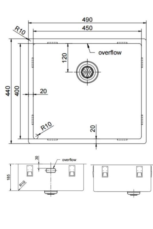 Pure.Sink Exclusivo Medené umývadlo 45x40 cm 10mm polomer podstavca, plochá konštrukcia a nadstavba PEX4540-62