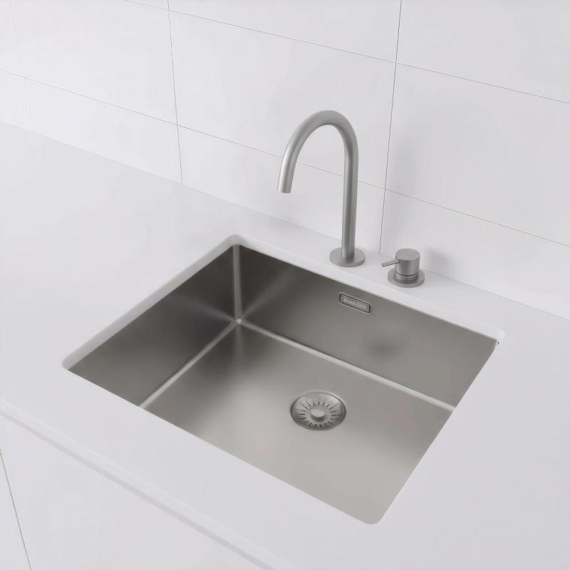 Pure.Sink Exclusivo RVS umývadlo 50x40 cm 10mm rádius podstavca, plochý stavebný a nadstavbový PEX5040-02