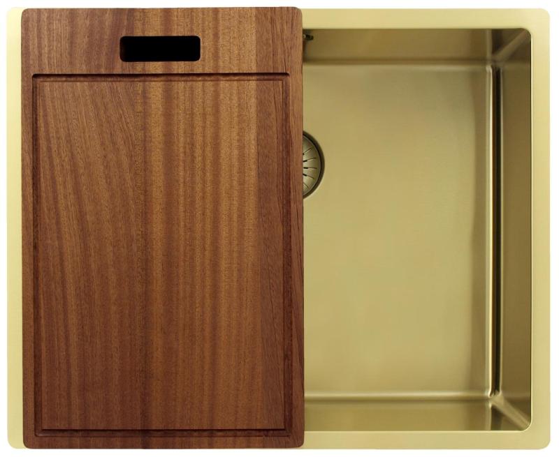 Pure.Sink Exclusivo Zlatý drez 50x40 cm 10mm rádius podstavca, rovný stavebný a nadstavbový PEX5040-60